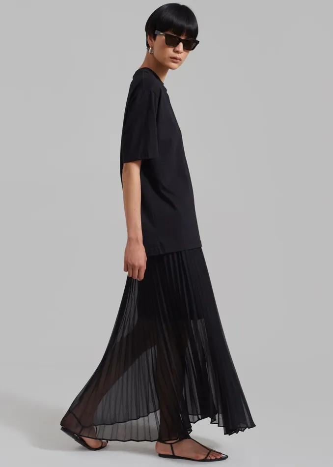 Women Kaya Pleated Maxi Skirt 8211 Black The Frankie Shop Bottoms