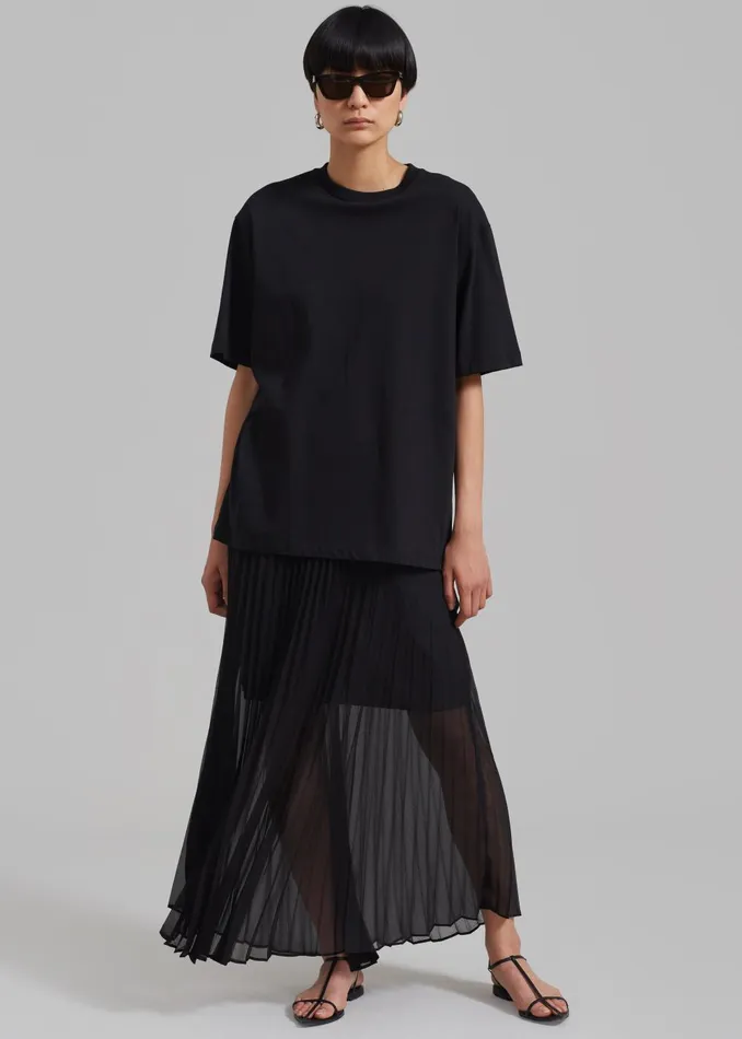 Women Kaya Pleated Maxi Skirt 8211 Black The Frankie Shop Bottoms