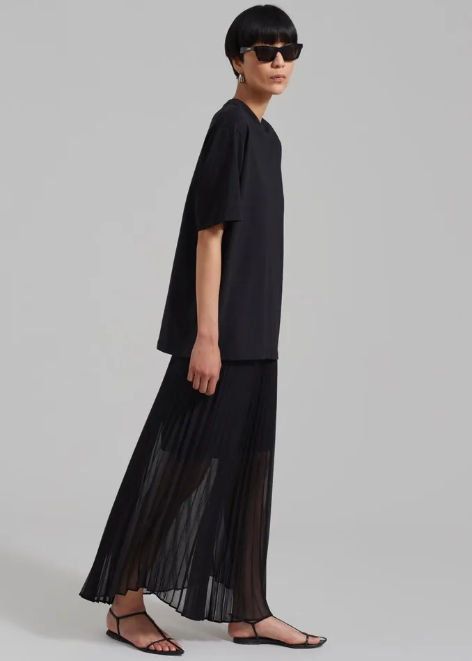 Women Kaya Pleated Maxi Skirt 8211 Black The Frankie Shop Bottoms