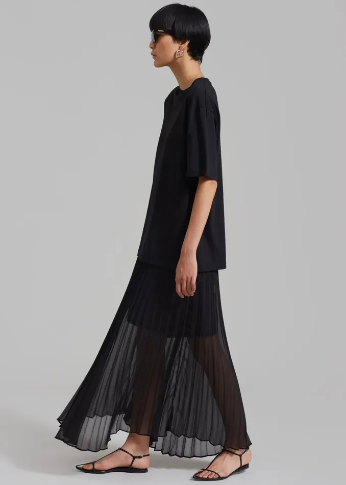 Women Kaya Pleated Maxi Skirt 8211 Black The Frankie Shop Bottoms