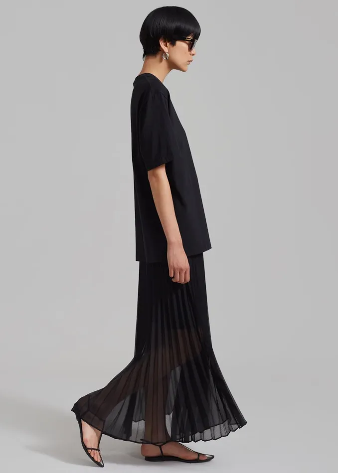 Women Kaya Pleated Maxi Skirt 8211 Black The Frankie Shop Bottoms