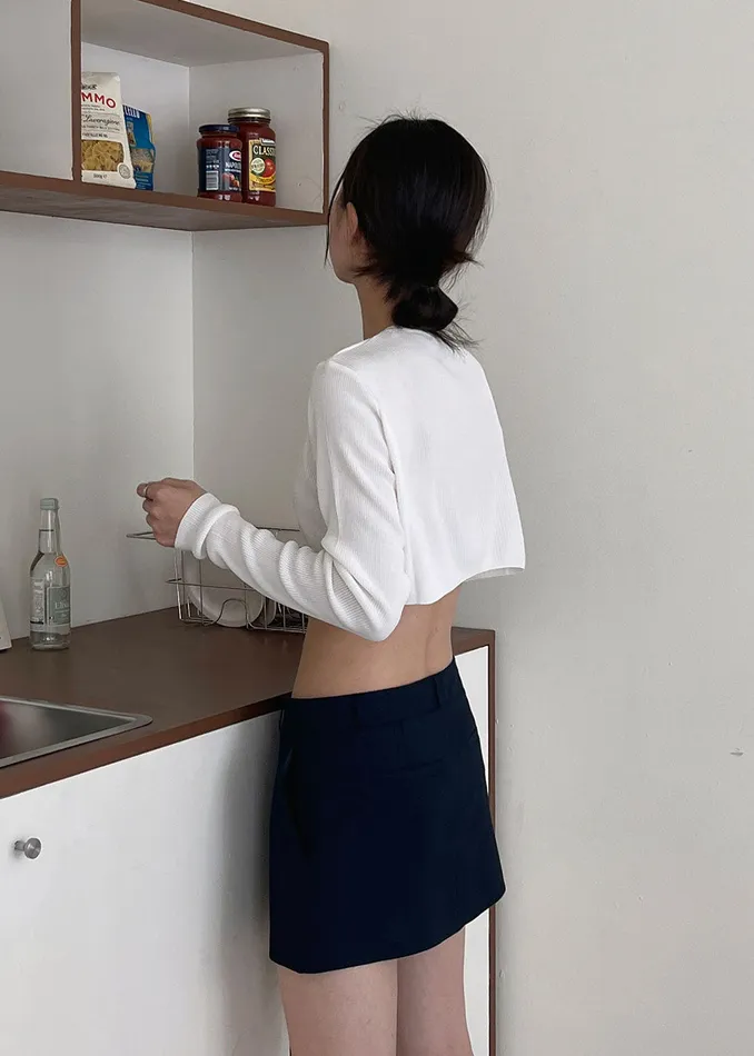 Women Kaz Cropped Knit Top 8211 White The Frankie Shop Tops