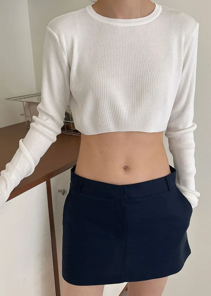 Women Kaz Cropped Knit Top 8211 White The Frankie Shop Tops