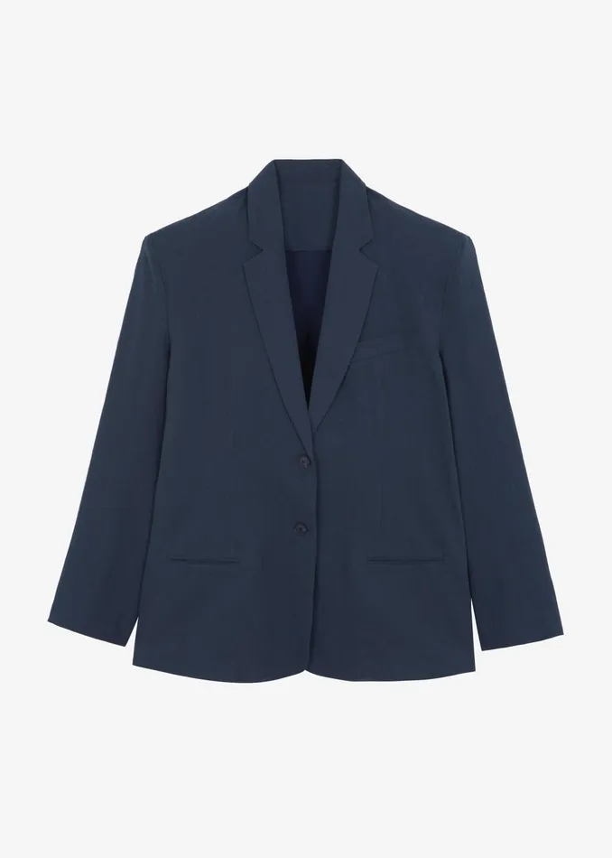 Women Keenan Linen Oversized Blazer 8211 Navy The Frankie Shop Outerwear