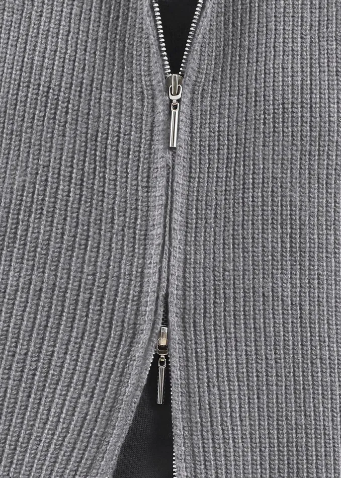 Women Kellan Wool Blend Sleeveless Zip Turtleneck 8211 Grey The Frankie Shop Knitwear