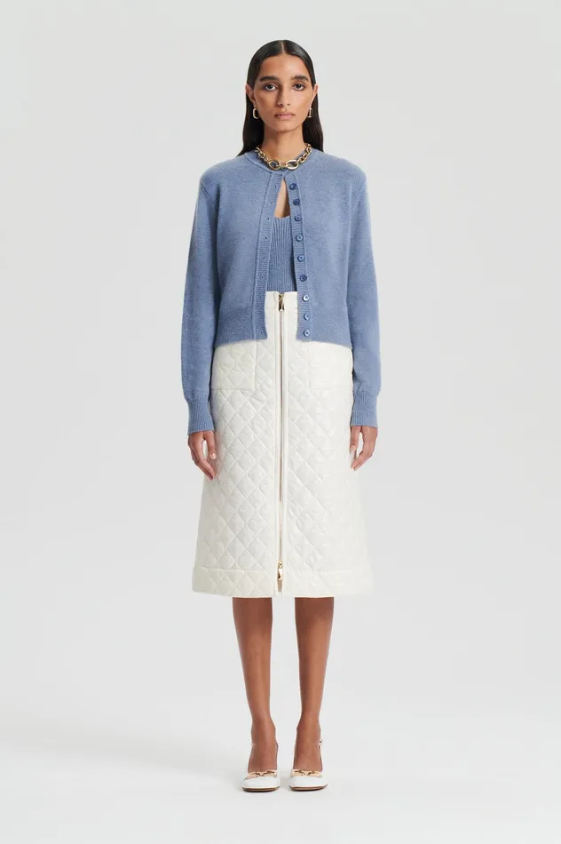 Women Knitwear Scanlan Theodore CASHMERE CARDIGAN DENIM