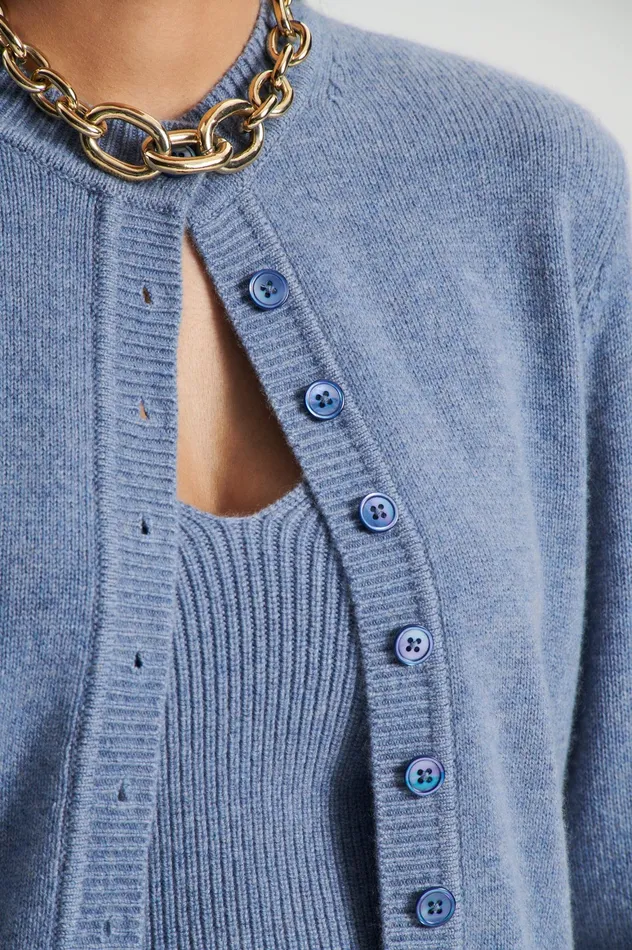 Women Knitwear Scanlan Theodore CASHMERE CARDIGAN DENIM Women Knitwear Scanlan Theodore CASHMERE CARDIGAN DENIM