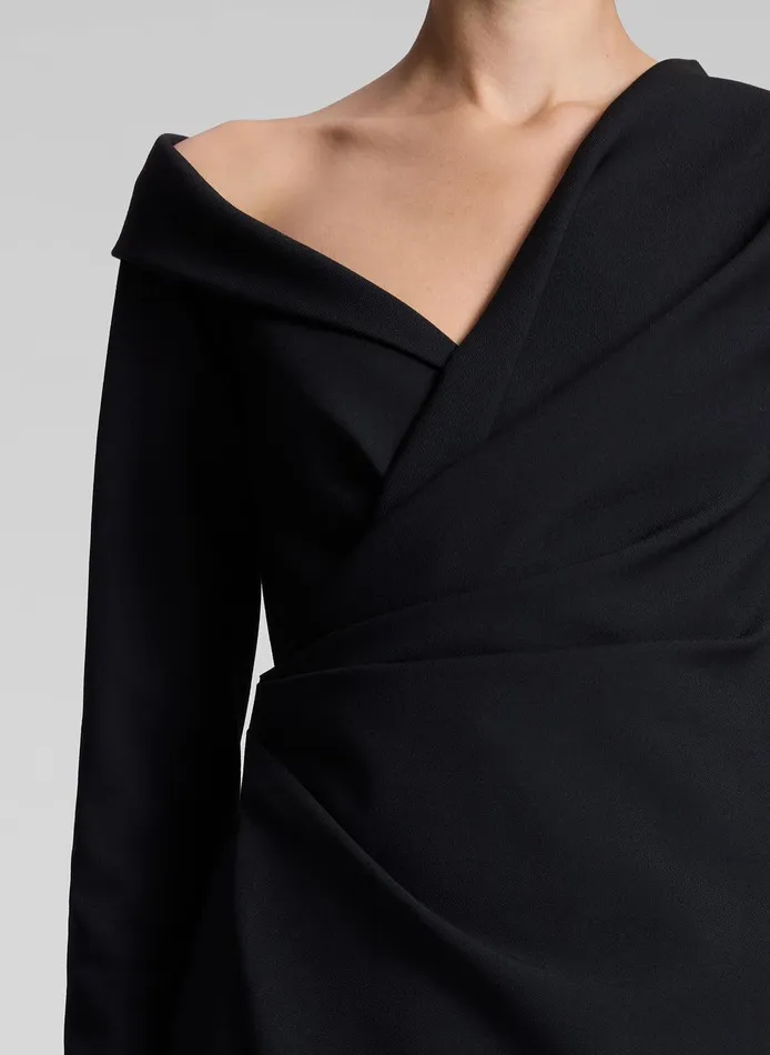 Women Kylah Asymmetric Midi Dress Black ALC Dresses