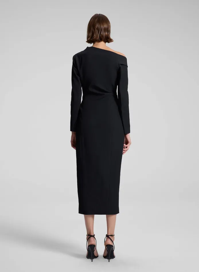 Women Kylah Asymmetric Midi Dress Black ALC Dresses