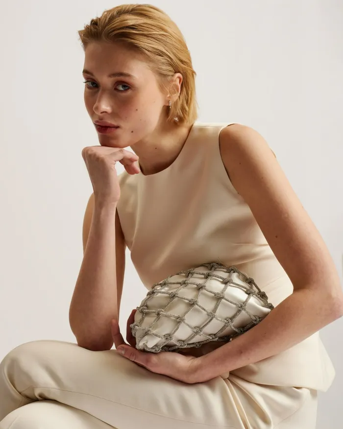 Women KYLAR 8211 Crystal Clutch Bag Ivory Ted Baker Leather Bags Women KYLAR 8211 Crystal Clutch Bag Ivory Ted Baker Leather Bags