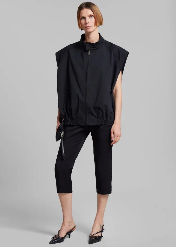 Women Lance Sleeveless Bomber Jacket 8211 Black The Frankie Shop Outerwear