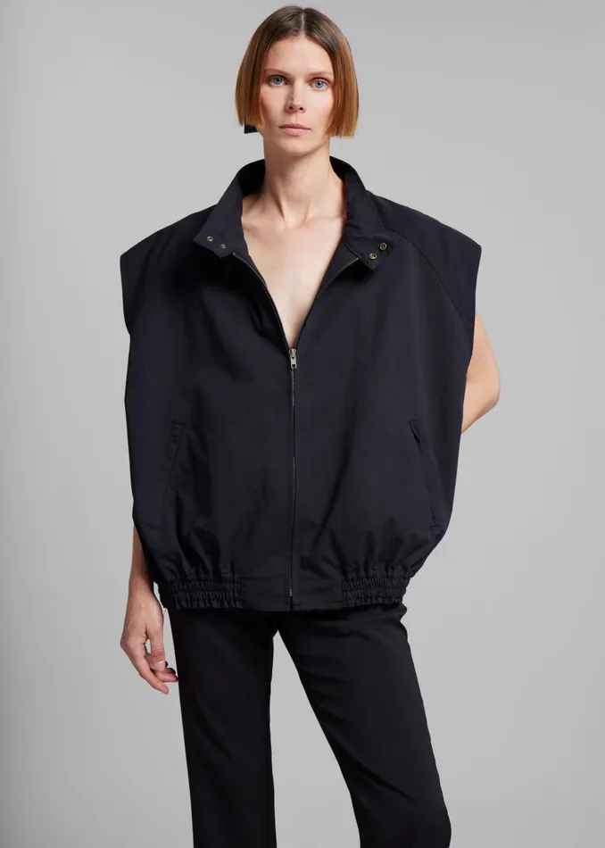 Women Lance Sleeveless Bomber Jacket 8211 Black The Frankie Shop Outerwear