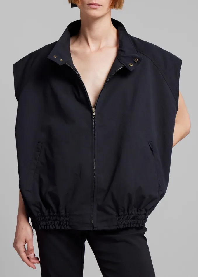 Women Lance Sleeveless Bomber Jacket 8211 Black The Frankie Shop Outerwear