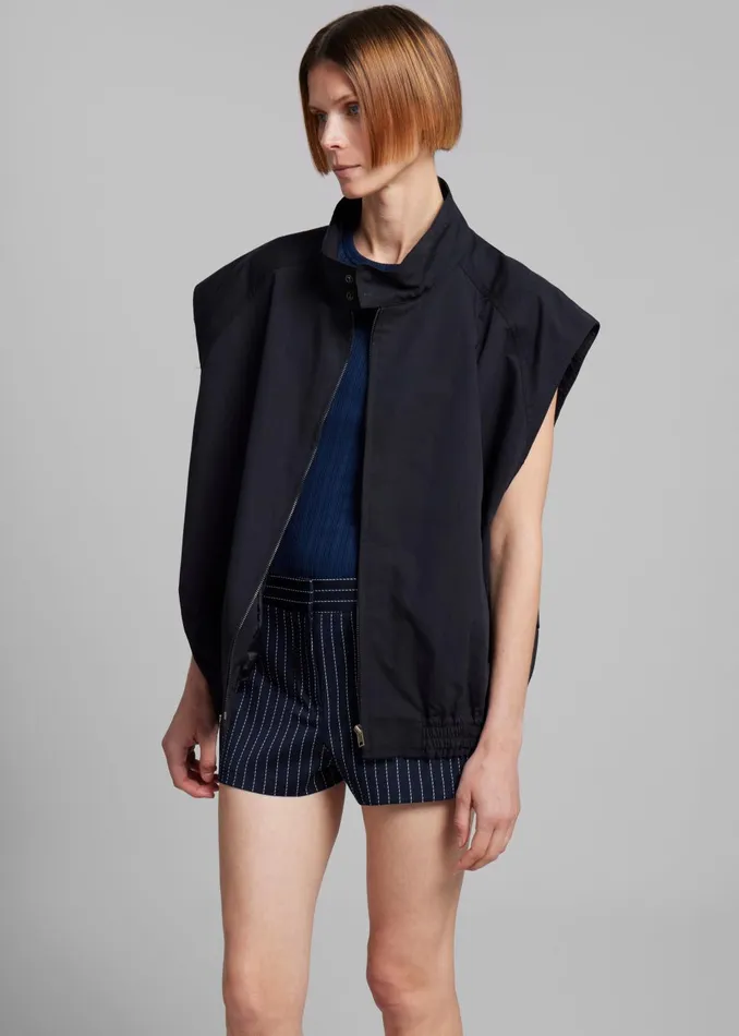 Women Lance Sleeveless Bomber Jacket 8211 Black The Frankie Shop Outerwear