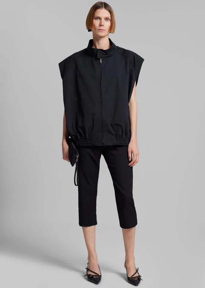 Women Lance Sleeveless Bomber Jacket 8211 Black The Frankie Shop Outerwear