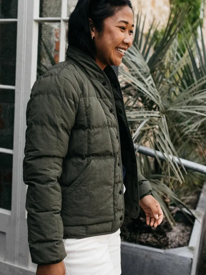Women Lapwing Insulated Jacket Olive Finisterre Jackets Coats and Gilets