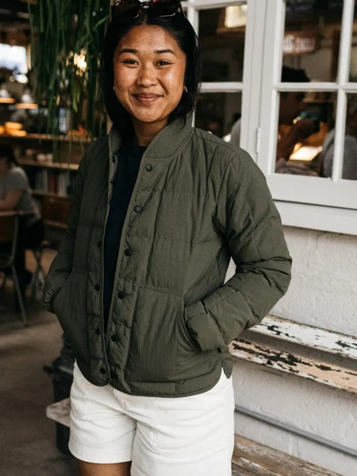 Women Lapwing Insulated Jacket Olive Finisterre Jackets Coats and Gilets