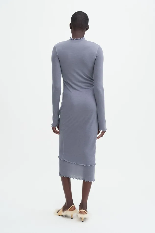 Women Layered Frill Dress Grey Blue Filippa K Dresses