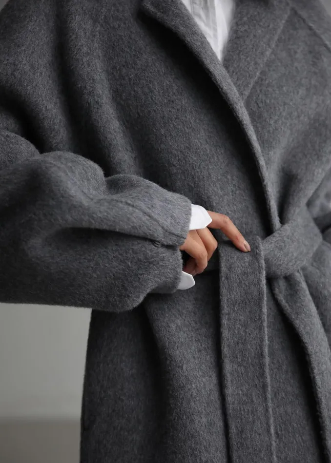 Women Leon Wool Coat 8211 Grey The Frankie Shop Outerwear