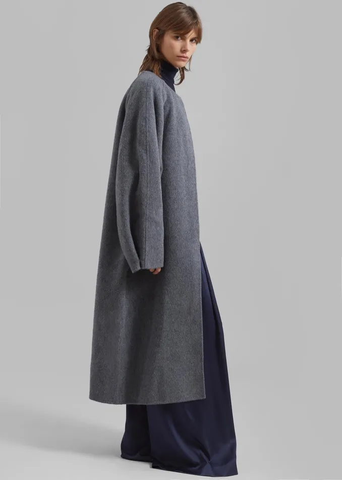 Women Leon Wool Coat 8211 Grey The Frankie Shop Outerwear