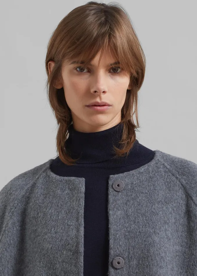 Women Leon Wool Coat 8211 Grey The Frankie Shop Outerwear