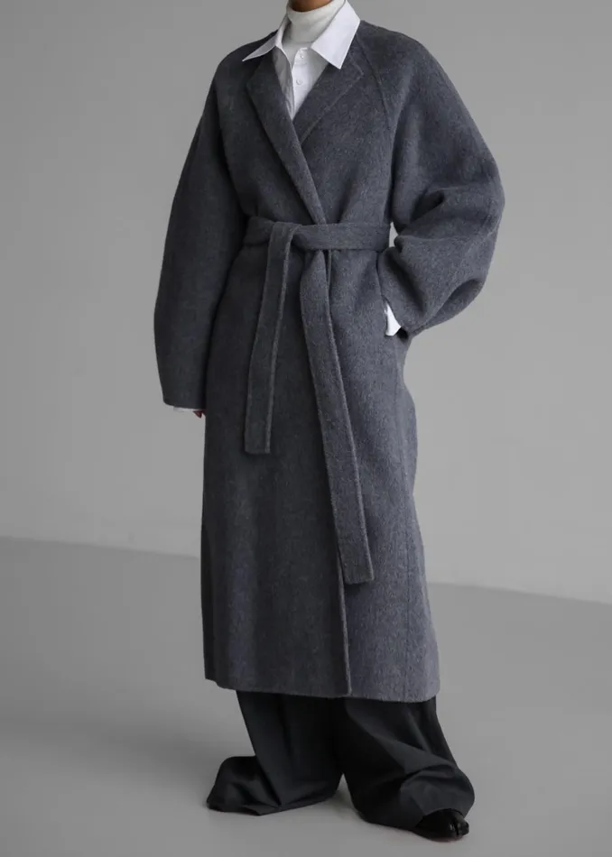 Women Leon Wool Coat 8211 Grey The Frankie Shop Outerwear