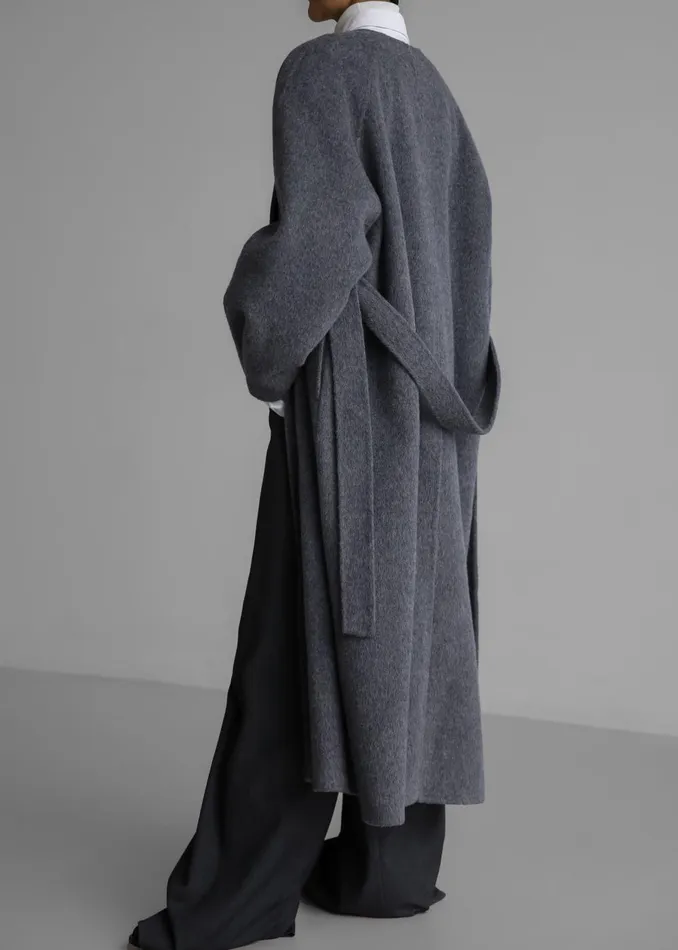 Women Leon Wool Coat 8211 Grey The Frankie Shop Outerwear