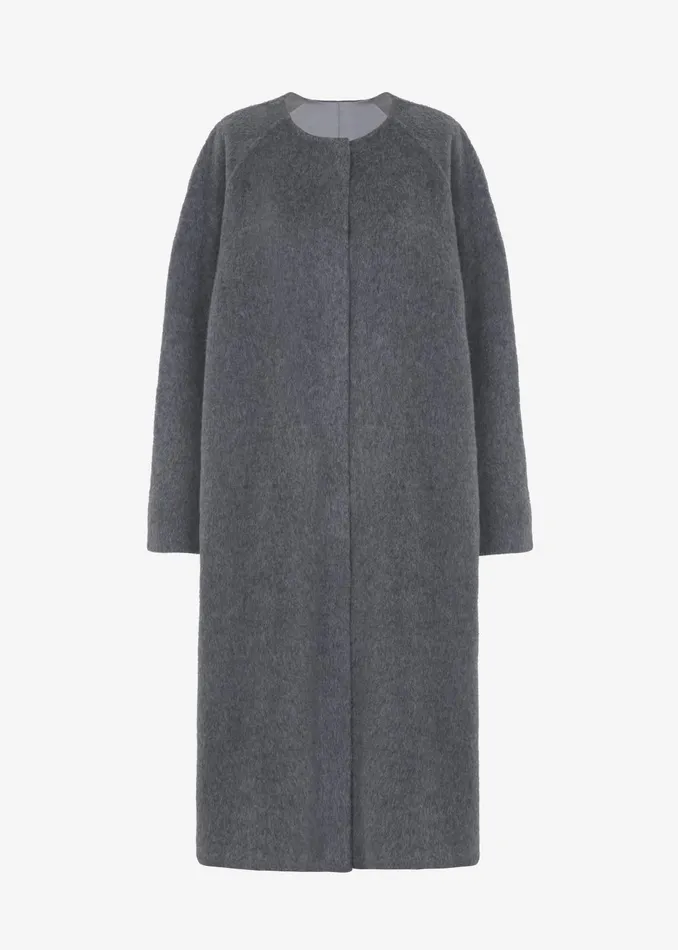 Women Leon Wool Coat 8211 Grey The Frankie Shop Outerwear