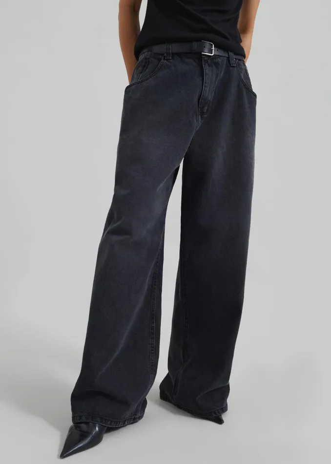 Women Lexington Jeans 8211 Black Wash The Frankie Shop Bottoms