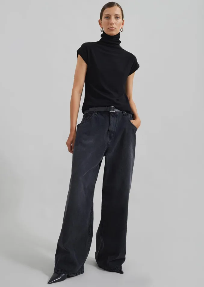 Women Lexington Jeans 8211 Black Wash The Frankie Shop Bottoms
