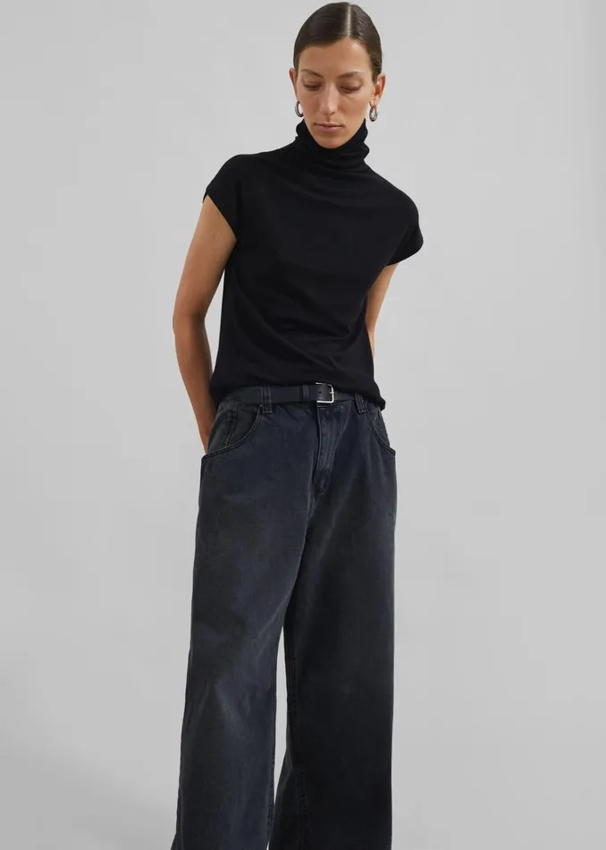 Women Lexington Jeans 8211 Black Wash The Frankie Shop Bottoms