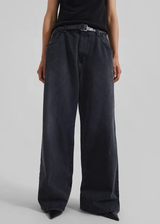 Women Lexington Jeans 8211 Black Wash The Frankie Shop Bottoms