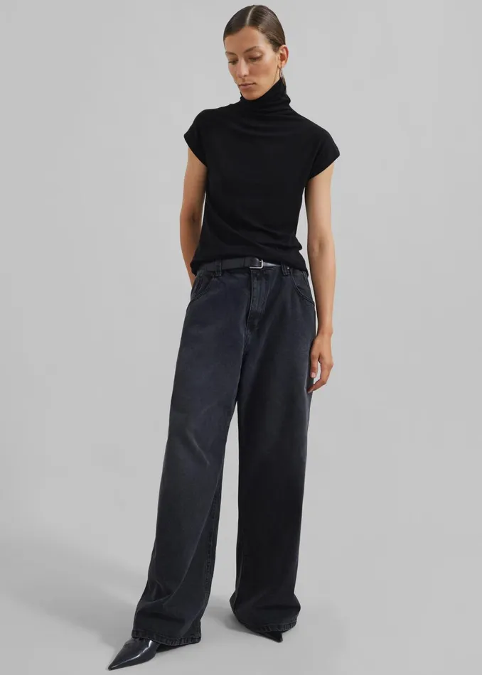 Women Lexington Jeans 8211 Black Wash The Frankie Shop Bottoms