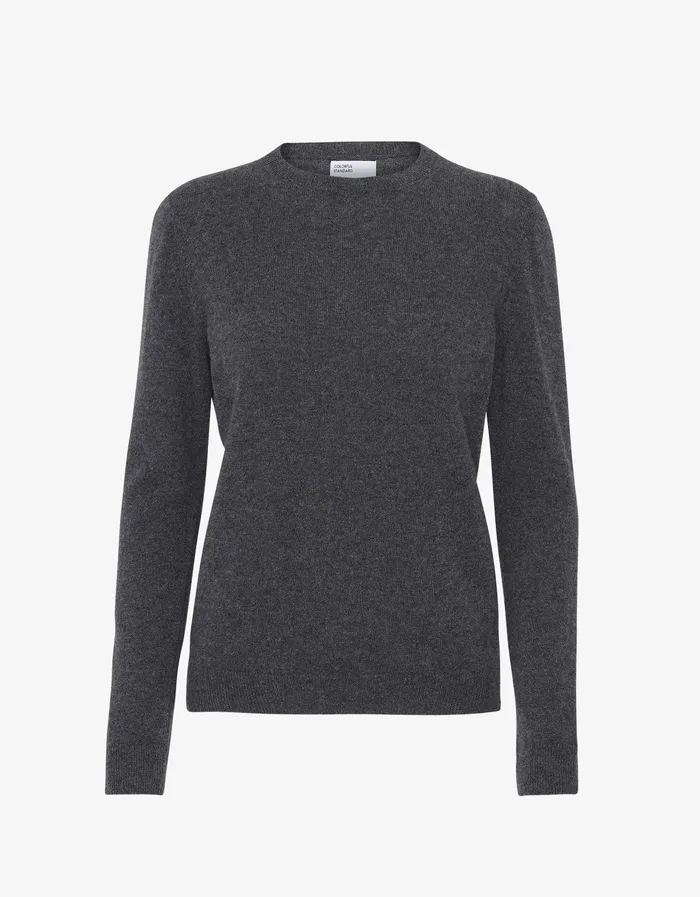 Women Light Merino Wool Crew 8211 Lava Grey Women Knit Sweaters Colorfulstandard