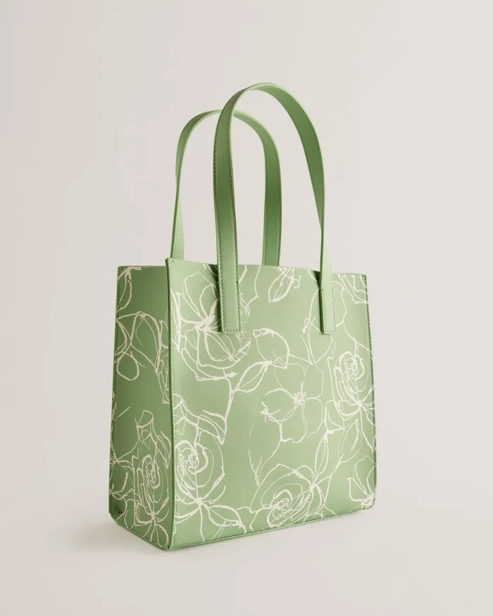 Women LINECON 8211 Floral Crosshatch Small Icon Bag Light Green Ted Baker Tote Bags