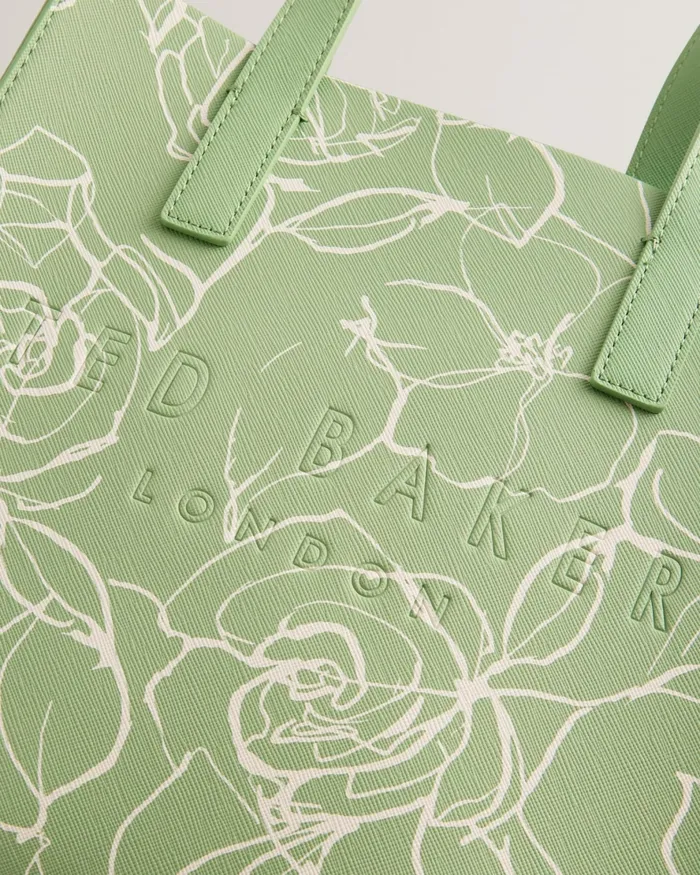 Women LINECON 8211 Floral Crosshatch Small Icon Bag Light Green Ted Baker Tote Bags Women LINECON 8211 Floral Crosshatch Small Icon Bag Light Green Ted Baker Tote Bags