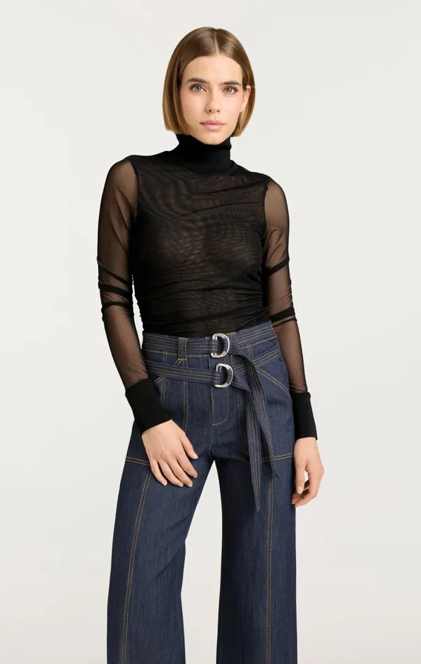 Women Long Sleeve Tops Cinq Sept Halen Top Black