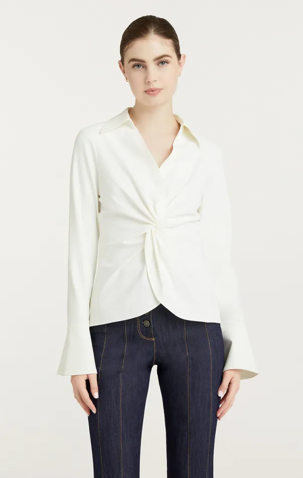 Women Long Sleeve Tops Cinq Sept Mckenna Top Ivory