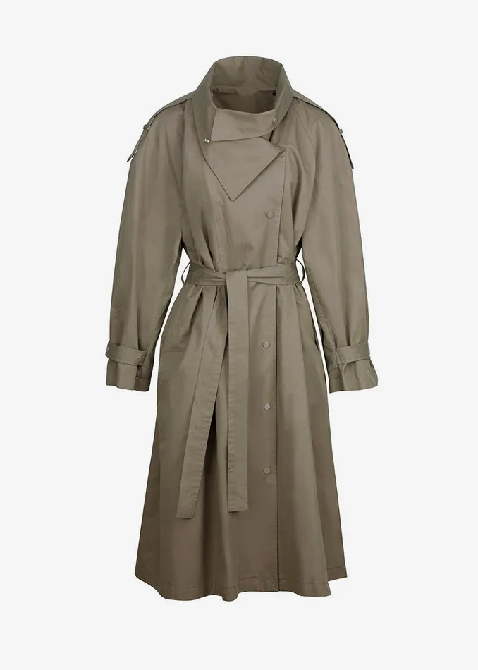 Women Lottie Wing Collar Trench Coat 8211 Olive The Frankie Shop Outerwear