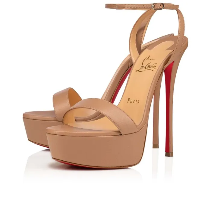 Women Loubi Queen Alta 150 Mm Strappy Sandals 8211 Nappa Leather 8211 Blush Christian Louboutin Platforms Women Loubi Queen Alta 150 Mm Strappy Sandals 8211 Nappa Leather 8211 Blush Christian Louboutin Platforms