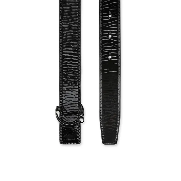 Women Loubi54 Belt 8211 Vog Patent Leather 8211 Black Christian Louboutin Belts