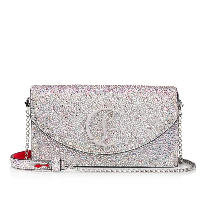 Women Loubi54 Clutch 8211 Strass 8211 Aurore Borale Christian Louboutin Shoulder Bags