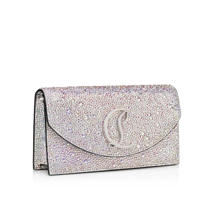 Women Loubi54 Clutch 8211 Strass 8211 Aurore Borale Christian Louboutin Shoulder Bags