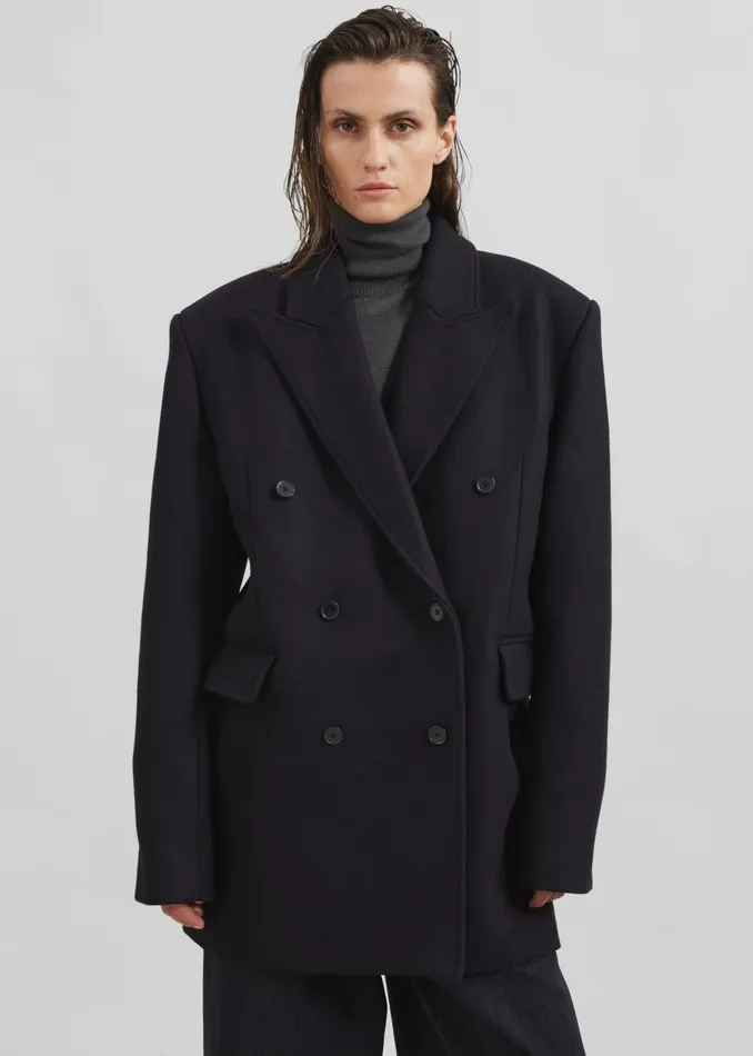Women Loulou Studio Koon Blazer 8211 Black The Frankie Shop Outerwear