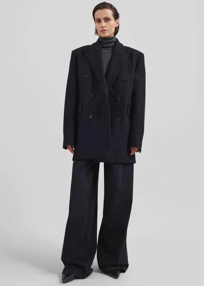 Women Loulou Studio Koon Blazer 8211 Black The Frankie Shop Outerwear