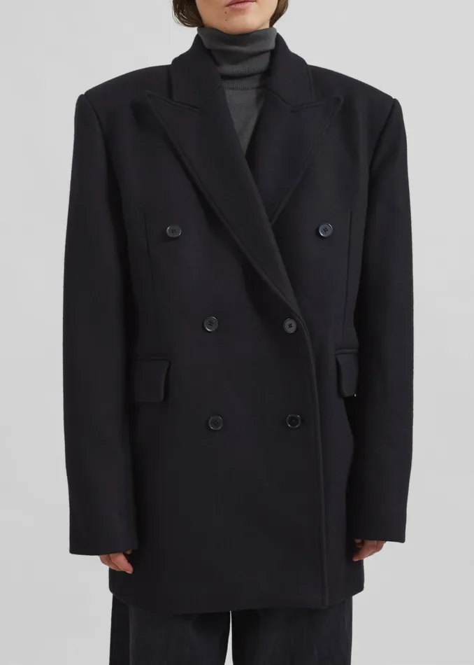Women Loulou Studio Koon Blazer 8211 Black The Frankie Shop Outerwear