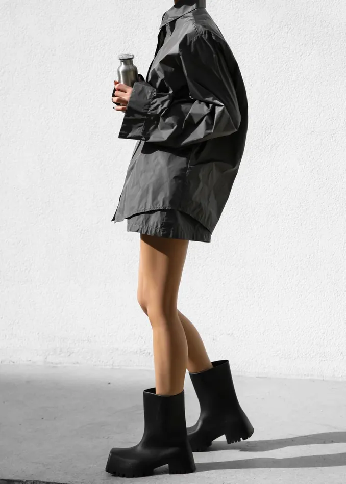 Women Lucy Open Back Oversized Shirt 8211 Charcoal The Frankie Shop Tops