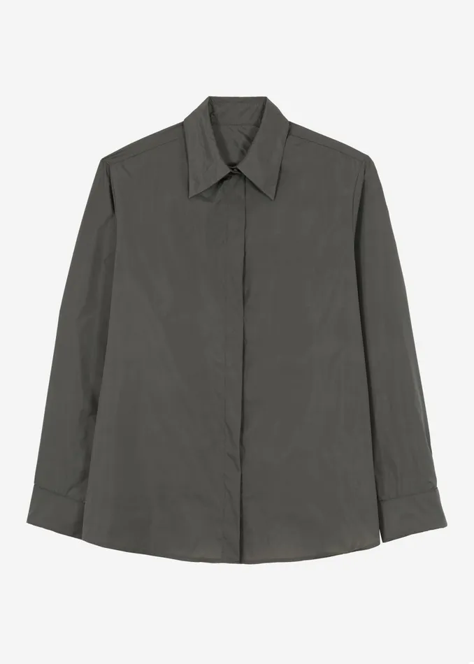 Women Lucy Open Back Oversized Shirt 8211 Charcoal The Frankie Shop Tops