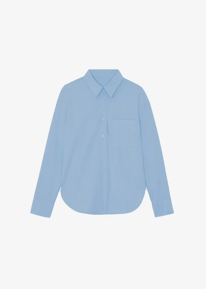 Women Lui Organic Cotton Shirt 8211 Blue The Frankie Shop Tops