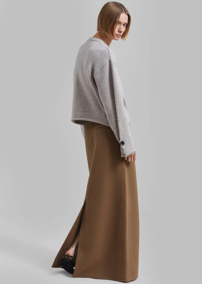 Women Malvo Long Wool Pencil Skirt 8211 Camel The Frankie Shop Bottoms